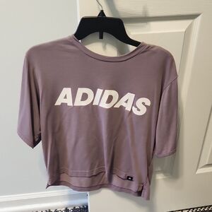adidas Purple Crop Crew Neck T-Shirt
